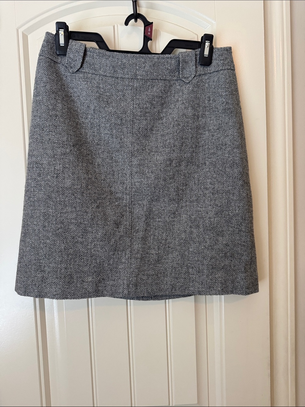 Talbots Gray Herringbone A-Line Mini Skirt
